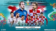 Nhận định bóng đá Anh vs Croatia. Kèo nhà cái EURO 2021. Trực tiếp bóng đá VTV3, VTV6