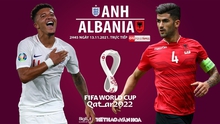 Nhận định bóng đá nhà cái Anh vs Albania. Nhận định, dự đoán bóng đá vòng loại World Cup 2022 (2h45, 13/11)