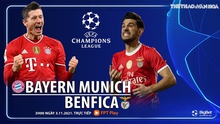 Nhận định bóng đá nhà cái Bayern Munich vs Benfica. Nhận định, dự đoán bóng đá cúp C1 (3h00, 3/11)