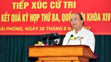Thủ tướng tiếp xúc cử tri Hải Phòng: Không có chuyện Hà Nội mở rộng đến Thái Nguyên, Hòa Bình