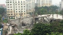 HIỆN TRƯỜNG vụ sập công trình trường mầm non tại Mỹ Đình, Hà Nội