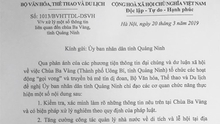 Vụ chùa Ba Vàng: Bộ VHTT&DL gửi công văn hỏa tốc tới Ban Tôn giáo Chính phủ, TƯ Giáo hội Phật giáo VN, UBND tỉnh Quảng Ninh