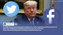 Facebook khóa dài hạn tài khoản cựu Tổng thống D. Trump