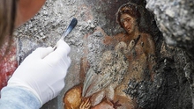 Phát lộ bích họa màu mô tả cuộc tình tự giữa nàng Leda và con thiên nga tại tàn tích Pompeii