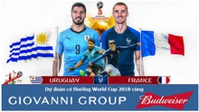 Dự đoán có thưởng World Cup 2018: Trận Uruguay – Pháp (Vòng tứ kết)