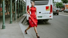 Minh Tú diện trang phục của NTK Xuân Lê, khoe vẻ 'sang chảnh' ở Melbourne