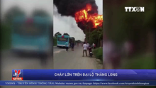 Video cháy lớn tại khu nhà xưởng sơn và chế biến gỗ giáp Đại lộ Thăng Long, Hà Nội
