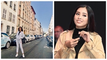 Chùm ảnh: Hoa hậu Việt Nam Trần Tiểu Vy tự tin, hút hồn trên đất Pháp