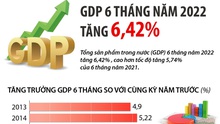 GDP 6 tháng năm 2022 tăng 6,42%