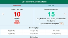 Lịch âm 10/9, xem lịch thứ Bảy ngày 10 tháng 9 năm 2022 là ngày tốt hay xấu?