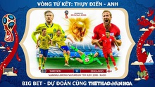 SOI KÈO và trực tiếp Thụy Điển vs Anh (21h00 ngày 7/7), Tứ kết World Cup 2018