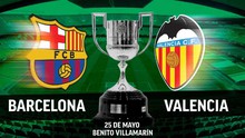 Xem trực tiếp bóng đá Barca vs Valencia (02h00, 26/05) ở đâu? Chung kết Cúp nhà Vua