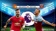 Soi kèo bóng đá. MU vs West Ham. Vòng 37 Ngoại hạng Anh. Trực tiếp K+PM