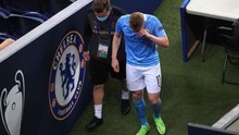 De Bruyne mắt tím bầm, khóc nức nở khi bị thay ra ở Chung kết C1