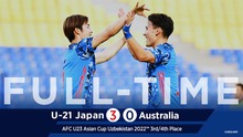 U23 Nhật Bản thắng áp đảo U23 Úc, giành hạng Ba giải U23 châu Á 2022
