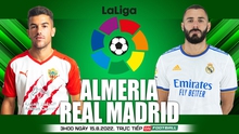 Nhận định bóng đá nhà cái Almeria vs Real Madrid. Nhận định, dự đoán bóng đá Tây Ban Nha La Liga (3h00, 15/8)