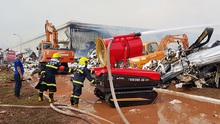 Vụ cháy nhà máy sơ sợi ở Quảng Ninh: Nhà kho 8.500m2 bị sụp đổ hoàn toàn