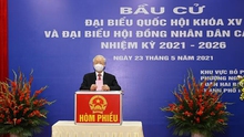 Tổng Bí thư Nguyễn Phú Trọng bỏ phiếu bầu cử tại quận Hai Bà Trưng, Hà Nội