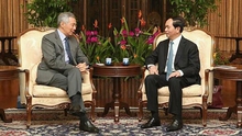 Chủ tịch nước Trần Đại Quang gặp Thủ tướng Singapore Lý Hiển Long