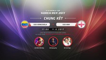 TRỰC TIẾP FIFA U20 World Cup 2017: U20 Venezuela - U20 Anh (17h00)