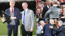 BỒI HỒI cảnh Sir Alex xuống sân tặng quà tri ân Arsene Wenger