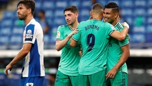 VIDEO bàn thắng Espanyol 0-1 Real Madrid: Casemiro lập công, Real tái chiếm ngôi đầu La Liga