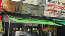 Cháy quán bia trên đường Nguyễn Hữu Thọ, Hà Nội, một người thiệt mạng