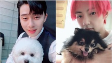 Ảnh triệu 'like': Trai đẹp V (BTS) và Park Seo Joon rủ nhau đưa cún cưng đi chơi