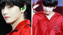 V BTS diện áo đỏ sexy khiến fan không thể rời mắt