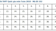 Giải đề thi toán 2018 mã đề 102