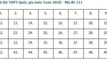 Giải đề thi toán 2018 mã đề 111