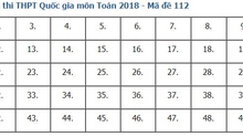 Giải đề thi toán 2018 mã đề 112