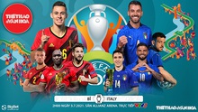 Nhận định kết quả. Nhận định bóng đá Bỉ vs Ý. VTV3 VTV6 trực tiếp bóng đá EURO 2021