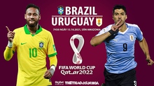 Nhận định bóng đá nhà cái Brazil vs Uruguay. Nhận định, dự đoán bóng đá World Cup 2022 (7h30, 15/10)