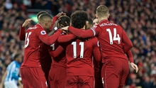 Liverpool 5-0 Huddersfield: Salah và Mane lập cú đúp, Liverpool tạm chiếm ngôi đầu