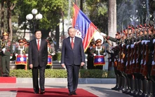 Lễ đón trọng thể Tổng Bí thư Tô Lâm tại thủ đô Viêng Chăn, Lào