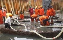 Khai quật tàu đắm Bình Châu - đế cột buồm, mũi thuyền và bánh lái