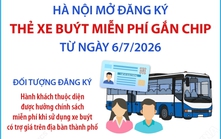 Hà Nội mở đăng ký thẻ xe buýt miễn phí gắn chip từ ngày 6/7/2026