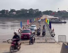 Cầu phao Phong Châu hoạt động trở lại