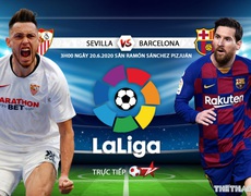 Nhận định bóng đá bóng đá Sevilla vs Barcelona. Trực tiếp bóng đá Vòng 30 La Liga. Trực tiếp BĐTV 