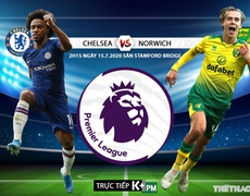 Nhận định bóng đá bóng đá Chelsea vs Norwich. Vòng 36 Ngoại hạng Anh. Trực tiếp K+PM 