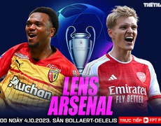 VIDEO trực tiếp bóng đá Lens vs Arsenal, Cúp C1. Xem FPT Play (2h00 hôm nay 4/10)