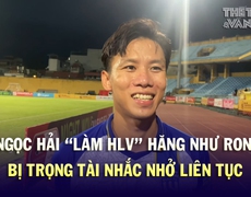 Quế Ngọc Hải cosplay Ronaldo, bị trọng tài nhắc nhở liên tục vì chỉ đạo quá hăng | Hà Nội 0-1 SLNA