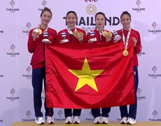 Karate Việt Nam tỏa sáng ở nội dung đối kháng đồng đội nữ SEA Games 33