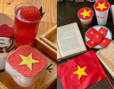 Check in quán cafe, quán bánh gato cờ đỏ sao vàng