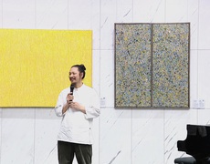 Không gian hội họa trừu tượng đậm chất thiền của họa sĩ Thái Tĩnh