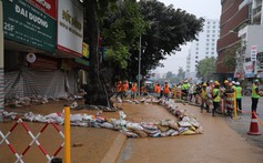 Lại xảy ra sự cố phun trào bùn ở Metro Nhổn - Ga Hà Nội