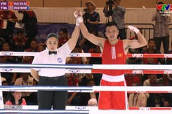 Cận cảnh võ sĩ Việt Nam tung đòn knock-out, khiến đối thủ Thái Lan bất động, giành HCV SEA Games