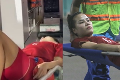 Cầu thủ Việt Nam đau đớn nhập viện vì xả thân thi đấu ở trận chung kết SEA Games