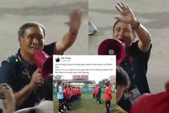 Xúc động với hình ảnh HLV Mai Đức Chung cầm loa cảm ơn CĐV, vui với kỳ tích SEA Games nhưng không quên World Cup